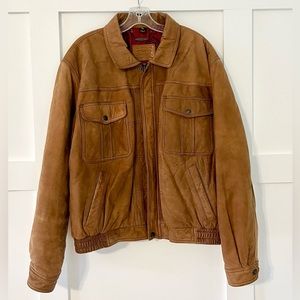 Vintage Levi’s Brown Distressed Leather Bomber Jacket, Men’s size XL
